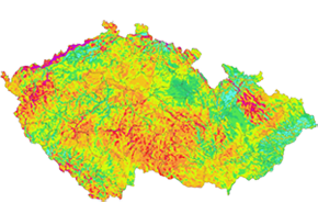Mapa větrových oblastí v ČR