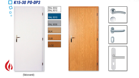 Protipožární křídlové ocelové dveře s požární odolností DP3